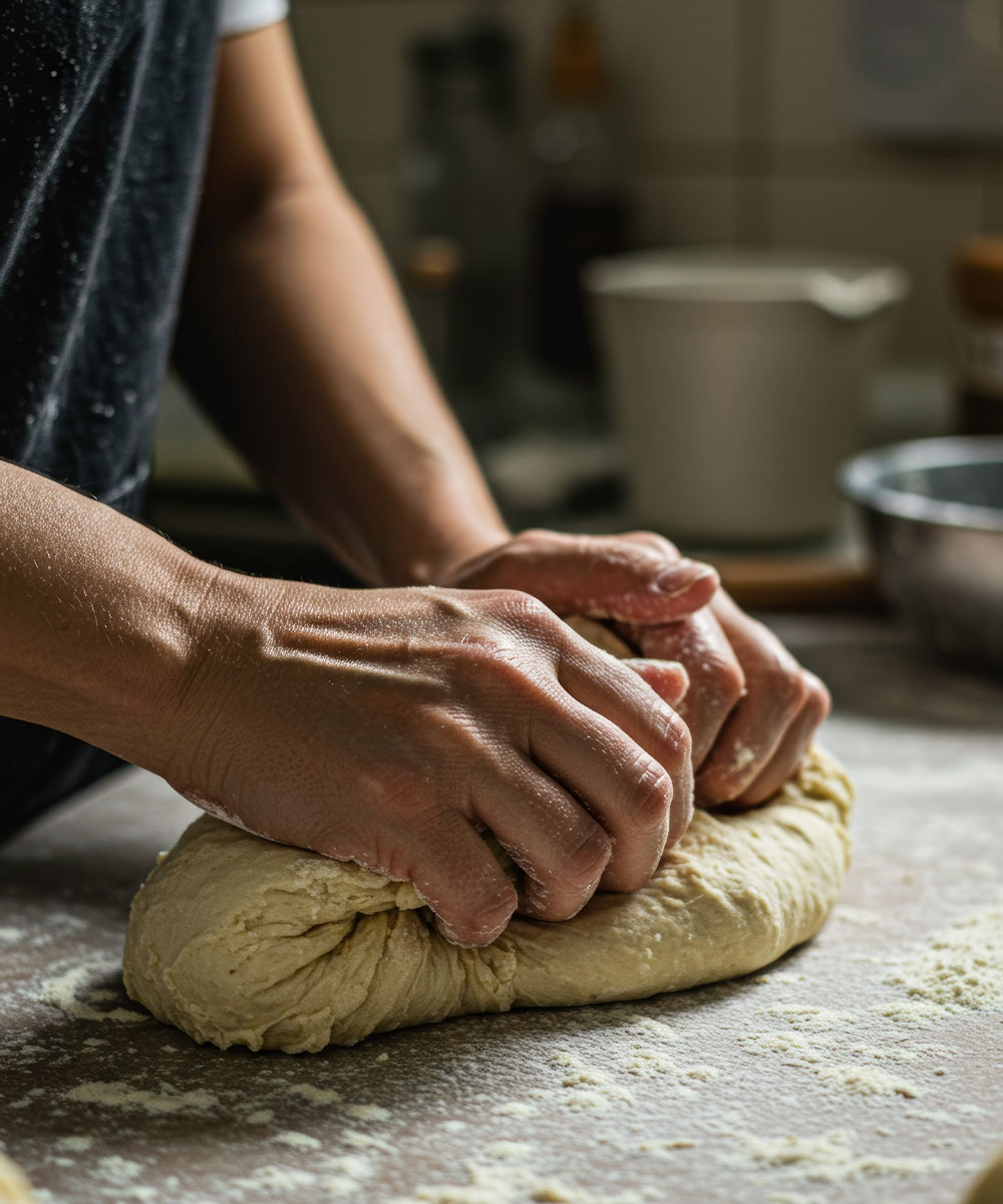 Hands Kneading Dough